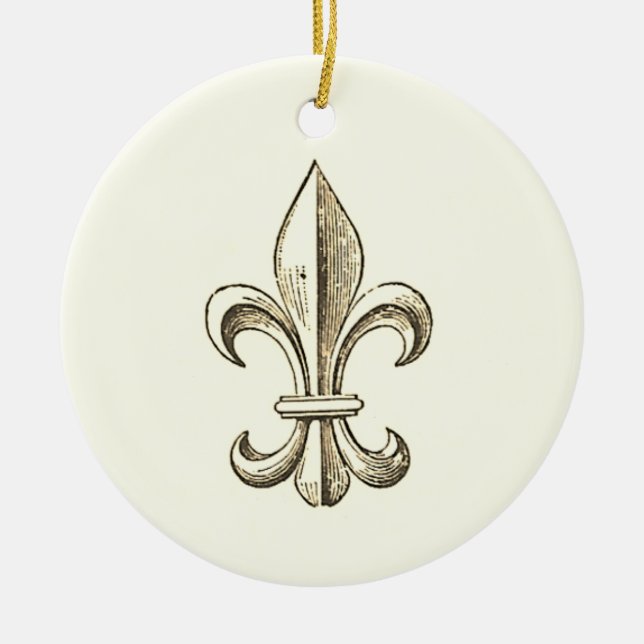 Elegant Fleur de Lis Plain jul Ornament (Framsidan)