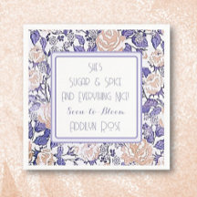Elegant Flicka Baby Shower Anpassningsbar Napkins