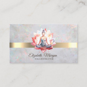 Elegant flicka lotus opal yogainstruktör visitkort