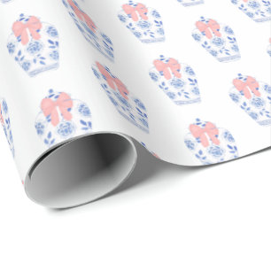 Elegant Flicka Shower Rosa Ribbon Ginger Burk Presentpapper