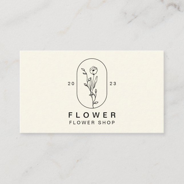 Elegant flickaktig blomma blomsterhandlare blommig visitkort (Framsida)