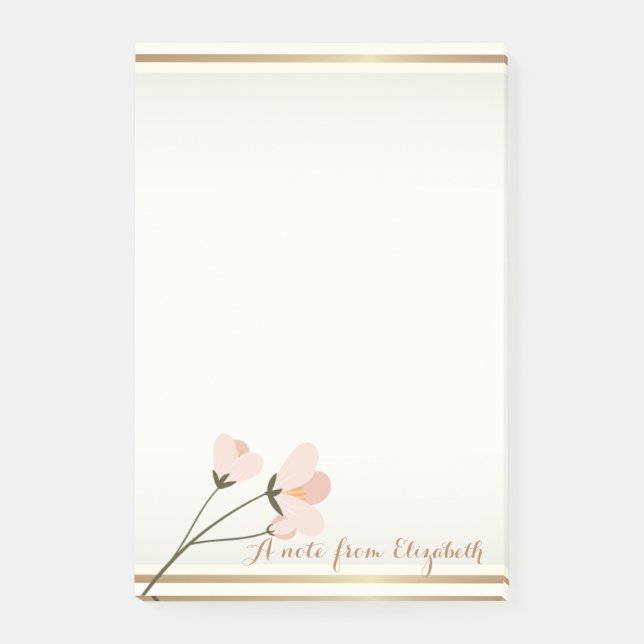 Elegant flickaktig snygg,Blomma Post-it Block (Framsida)