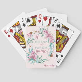 Elegant flickig blomster typografi citat monogram casinokort
