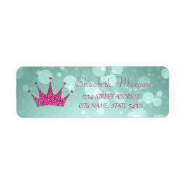 Elegant flickig Bokeh, Glittrig Tiara Adressetiket Returadress Etikett