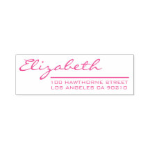 Elegant flickig rosa skrivstil returadress