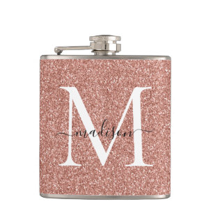 Elegant flickig roséguld glitter gnistrande monogr fickplunta