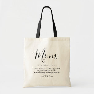 Elegant flickig typsnittsmamma citat toteväska tygkasse