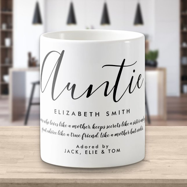 Elegant flickig typsnittsmamma/morbror/moster-cita kaffemugg (Skapare uppladdad)