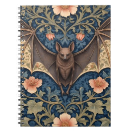 Elegant Flies Fladdermus William Morris Inspired B Anteckningsbok