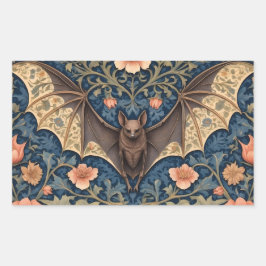 Elegant Flies Fladdermus William Morris Inspired B Rektangulärt Klistermärke