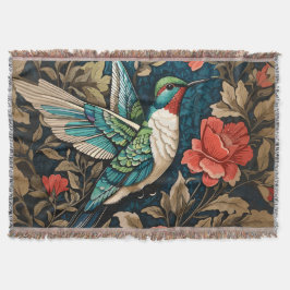 Elegant Flies Hummingbird William Morris Inspired Filt