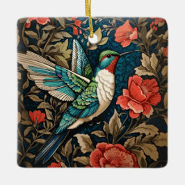 Elegant Flies Hummingbird William Morris Inspired Julgransprydnad Keramik