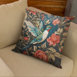 Elegant Flies Hummingbird William Morris Inspired Kudde
