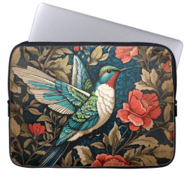 Elegant Flies Hummingbird William Morris Inspired Laptop Fodral