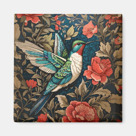 Elegant Flies Hummingbird William Morris Inspired Magnet