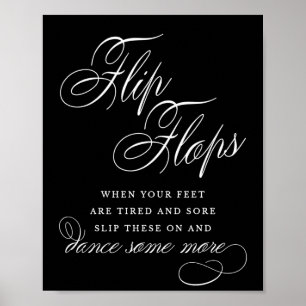 Elegant Flinflip flops White Calligraphy Favorit Poster