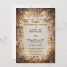 Elegant Flora Design Wedding Invitation Inbjudningar