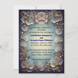 Elegant Flora Design Wedding Invitation -  Inbjudningar