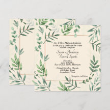 Elegant Flora och fauna Ram Cream Bröllop