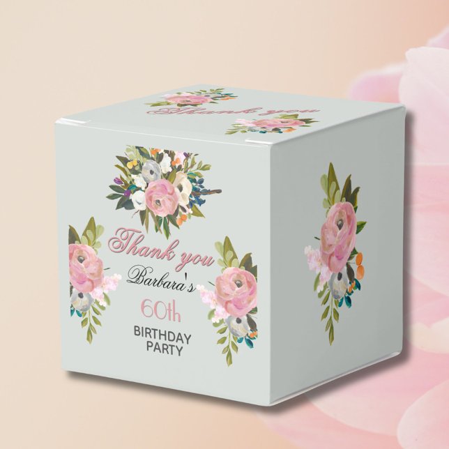 Elegant Floral 60th Birthday  Presentaskar (Skapare uppladdad)