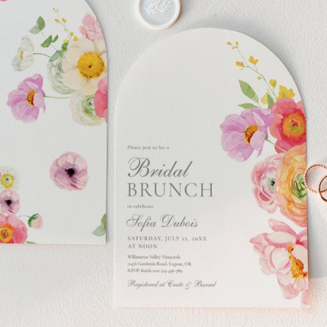 Elegant Floral Arch Bridal Shower Invitation Inbjudningar (Skapare uppladdad)