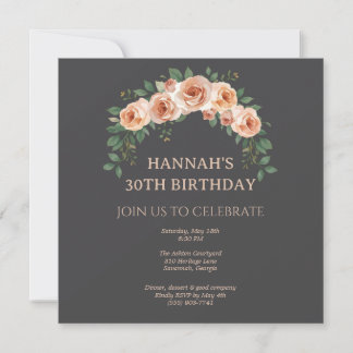Elegant Floral Arch Frame Birthday Invitation Spara Datumet