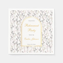 Elegant Floral Arch Retirement Party Paper Napkins