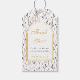 Elegant Floral Arch Retirement Party  Presentetikett