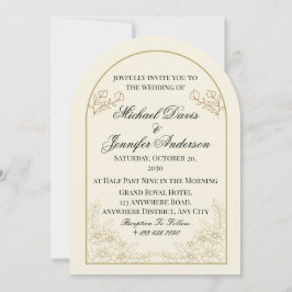Elegant Floral Arch Wedding Invitation Inbjudningar