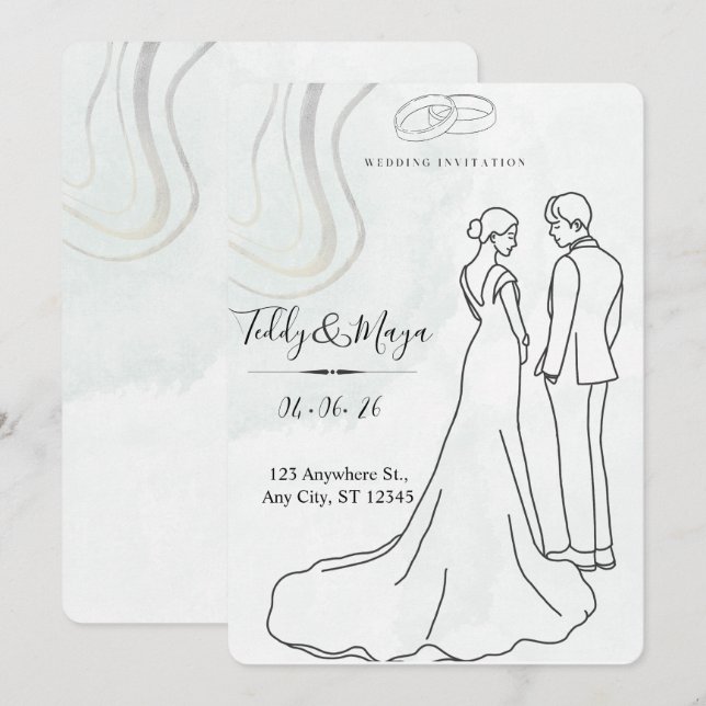 Elegant Floral Arch Wedding Suite Inbjudningar (Fram/baksida)