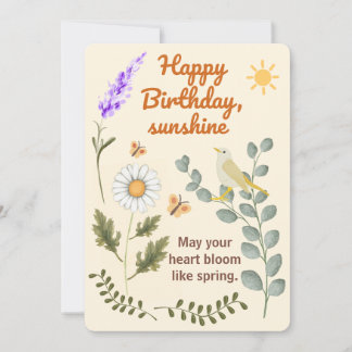 Elegant Floral Birthday - Pastel Garden Theme Card Inbjudningar