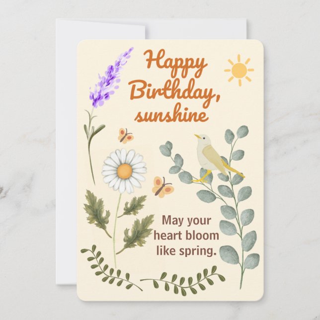 Elegant Floral Birthday - Pastel Garden Theme Card Inbjudningar (Framsida)