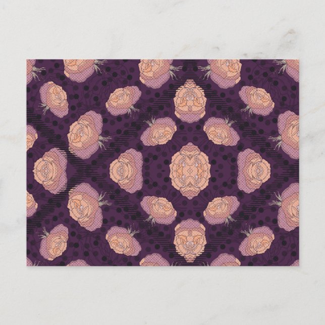 Elegant Floral Blanket – Cozy Botanical Throw  Vykort (Framsida)