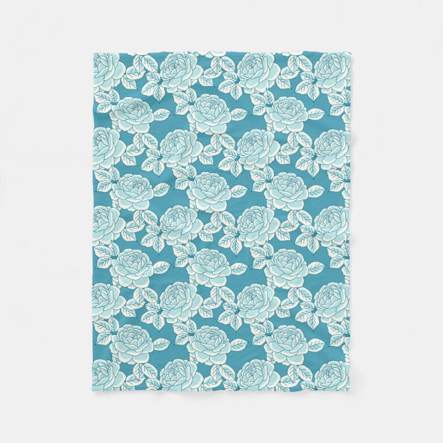 Elegant Floral Blanket with Vintage Charm Fleecefilt (Framsidan)