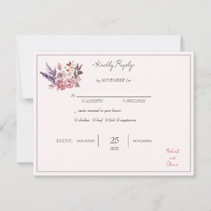 "Elegant Floral Bliss RSVP - Robert & Olivia" Inbjudningar