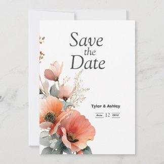 Elegant Floral Bohemian Wedding  Invitation Inbjudningar