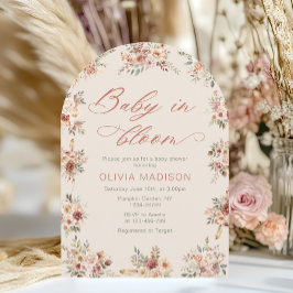 Elegant floral boho-barnkalas inbjudningar
