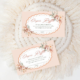 Elegant Floral Boho Bebis Shower Blöja Lotteri Tilläggskort