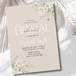 Elegant Floral Boho Bridal Shower Inbjudningar