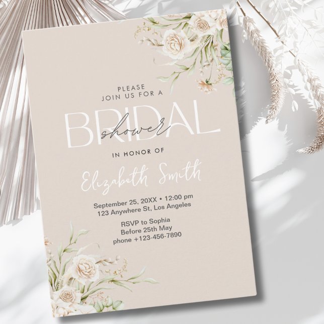Elegant Floral Boho Bridal Shower Inbjudningar (Skapare uppladdad)