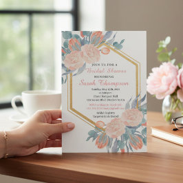 Elegant floral boho bröllopsdusch inbjudningar