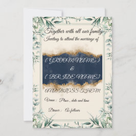 Elegant Floral Border Wedding Invitation Card |  Inbjudningar