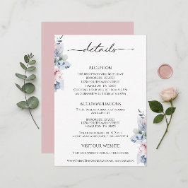 Elegant Floral Botanical Reception Details Card Tilläggskort