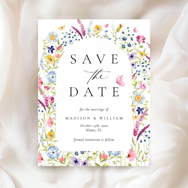 Elegant Floral Botanical Rustic Save the Date Vykort (Skapare uppladdad)