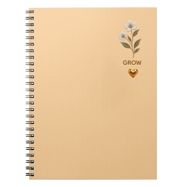 Elegant Floral Botanisk Anteckningsbok – Minimalis (Framsidan)