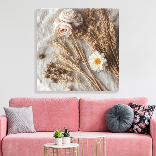 Elegant Floral Bouquet Wall Art Canvastryck (Insitu (Vardagsrum))