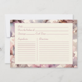 Elegant Floral Bridal Shower Blush Recipe Card Anteckningskort