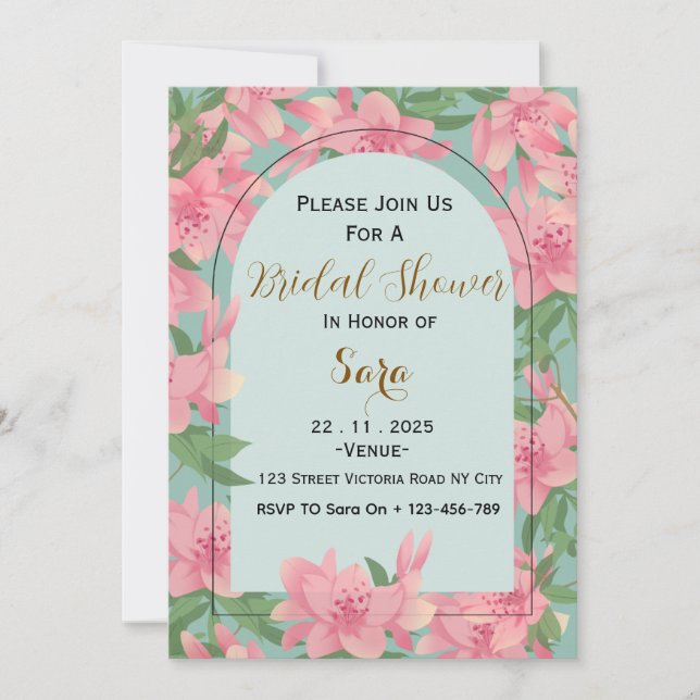 Elegant Floral Bridal Shower Invitation Inbjudningar (Framsida)