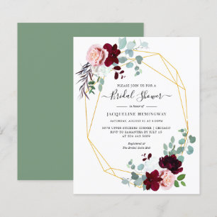Elegant floral bröllopsfestinladning