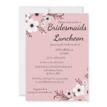 Elegant floral brudtärna lunch inbjudan
